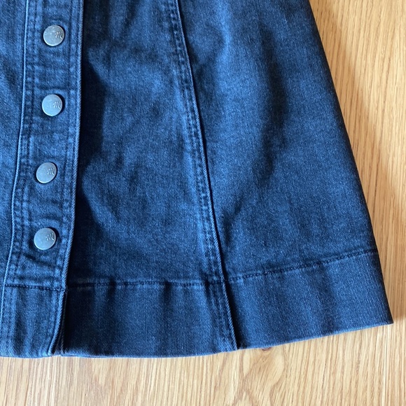 Madewell Metropolis Snap Black Denim Skirt - Picture 5 of 11
